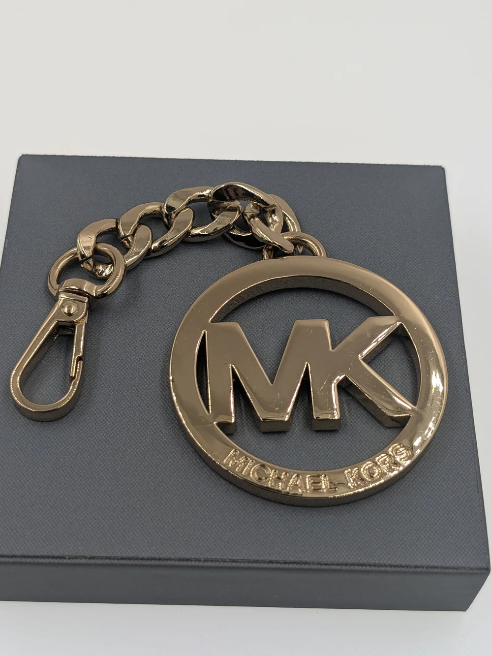 Michael Kors Gold MK Logo Keychain for Men